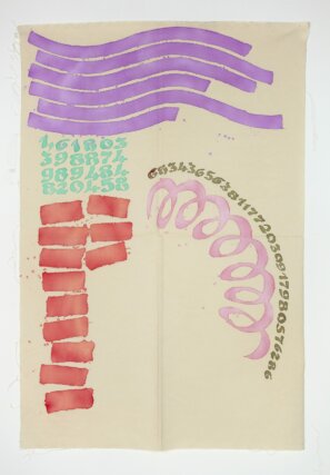 Giorgio Griffa, 'Canone aureo 576,' 2017. Acrylic on canvas. Courtesy Archivio Giorgio Griffa and Casey Kaplan, New York