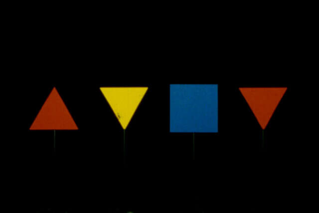 João Maria Gusmão + Pedro Paiva, Triangles and Squares, 2013, 16mm film, colour, no sound, 1’25’’