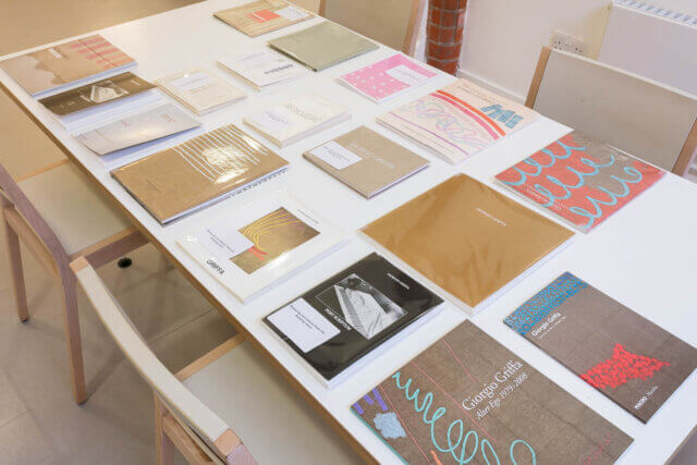 Installation view of Giorgio Griffa, 'A Continuous Becoming,' Camden Art Centre, 2018. Photo: Mark Blower