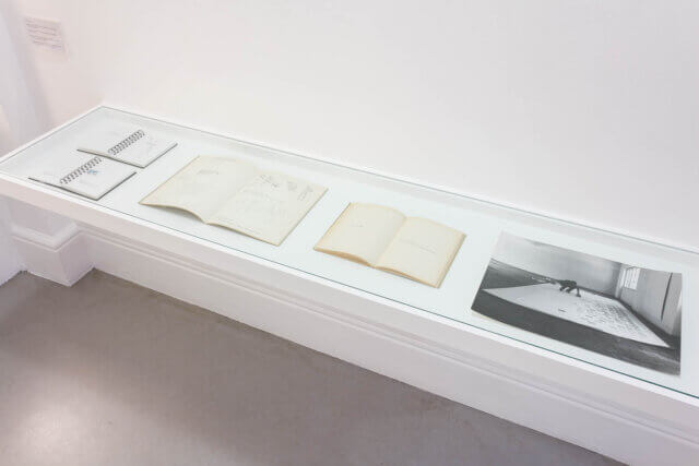 Installation view of Giorgio Griffa, 'A Continuous Becoming,' Camden Art Centre, 2018. Photo: Mark Blower