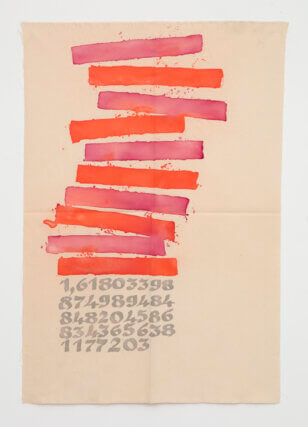 Giorgio Griffa, 'Canone Aureo 203,' 2016. Photo: Jean Vong, courtesy Archivio Giorgio Griffa and Casey Kaplan, New York